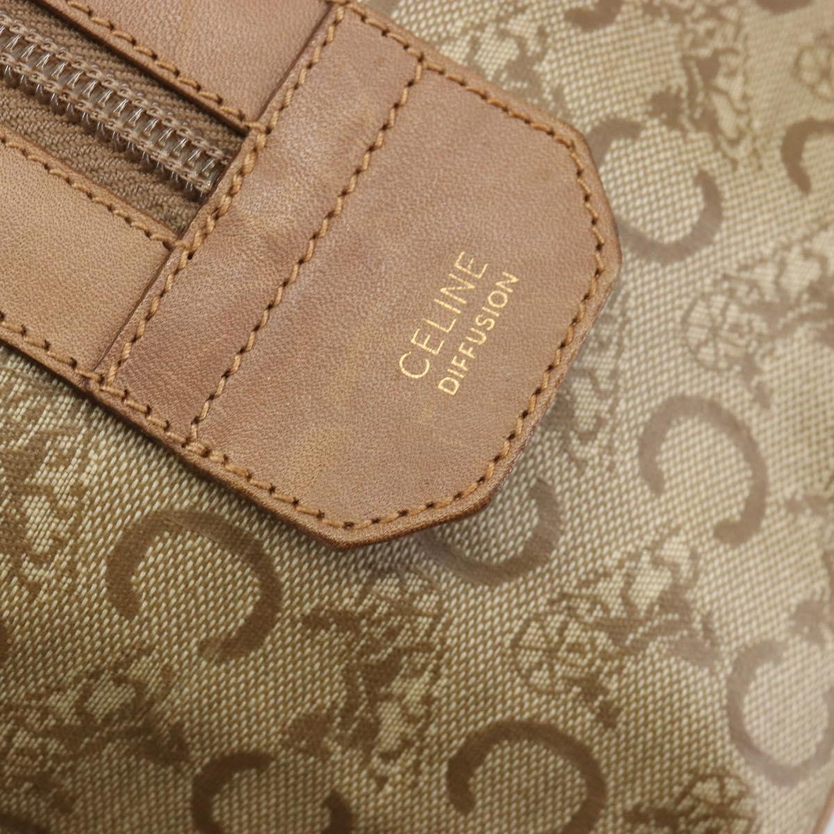 CELINE C Sulky Hand Bag PVC Beige Gold Auth 188286