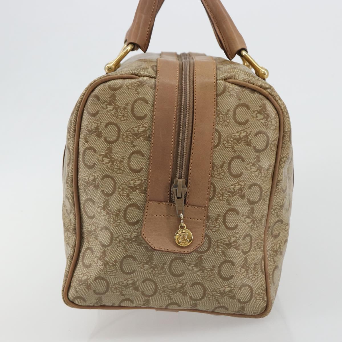 CELINE C Sulky Hand Bag PVC Beige Gold Auth 188286