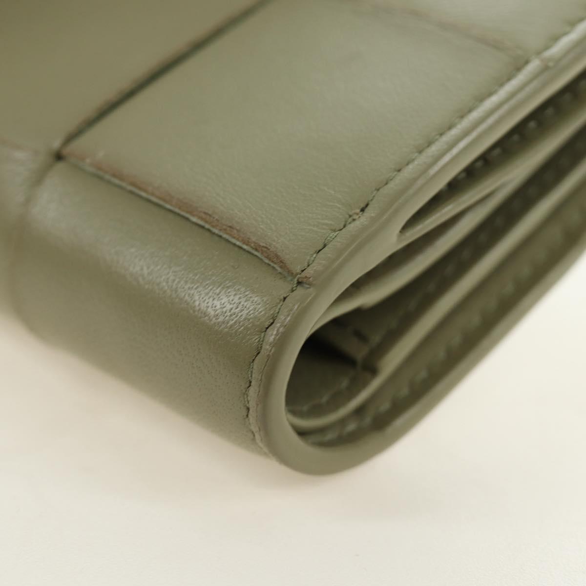 BOTTEGA VENETA MAXI INTRECCIATO Wallet Leather Beige Gold Auth 188290M