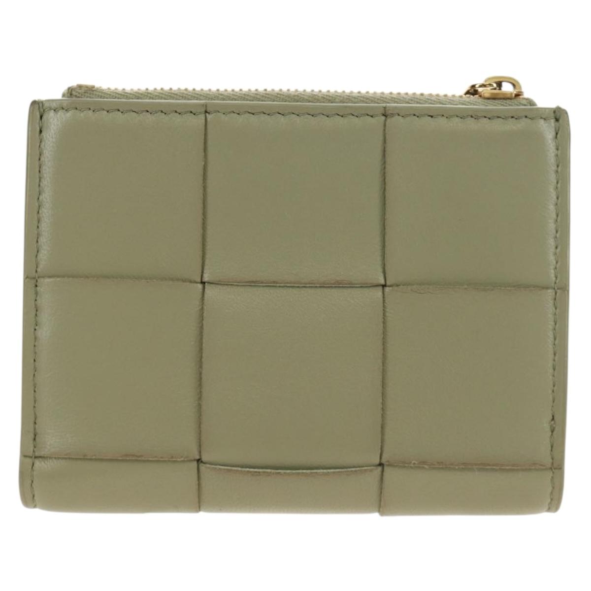 BOTTEGA VENETA MAXI INTRECCIATO Wallet Leather Beige Gold Auth 188290M