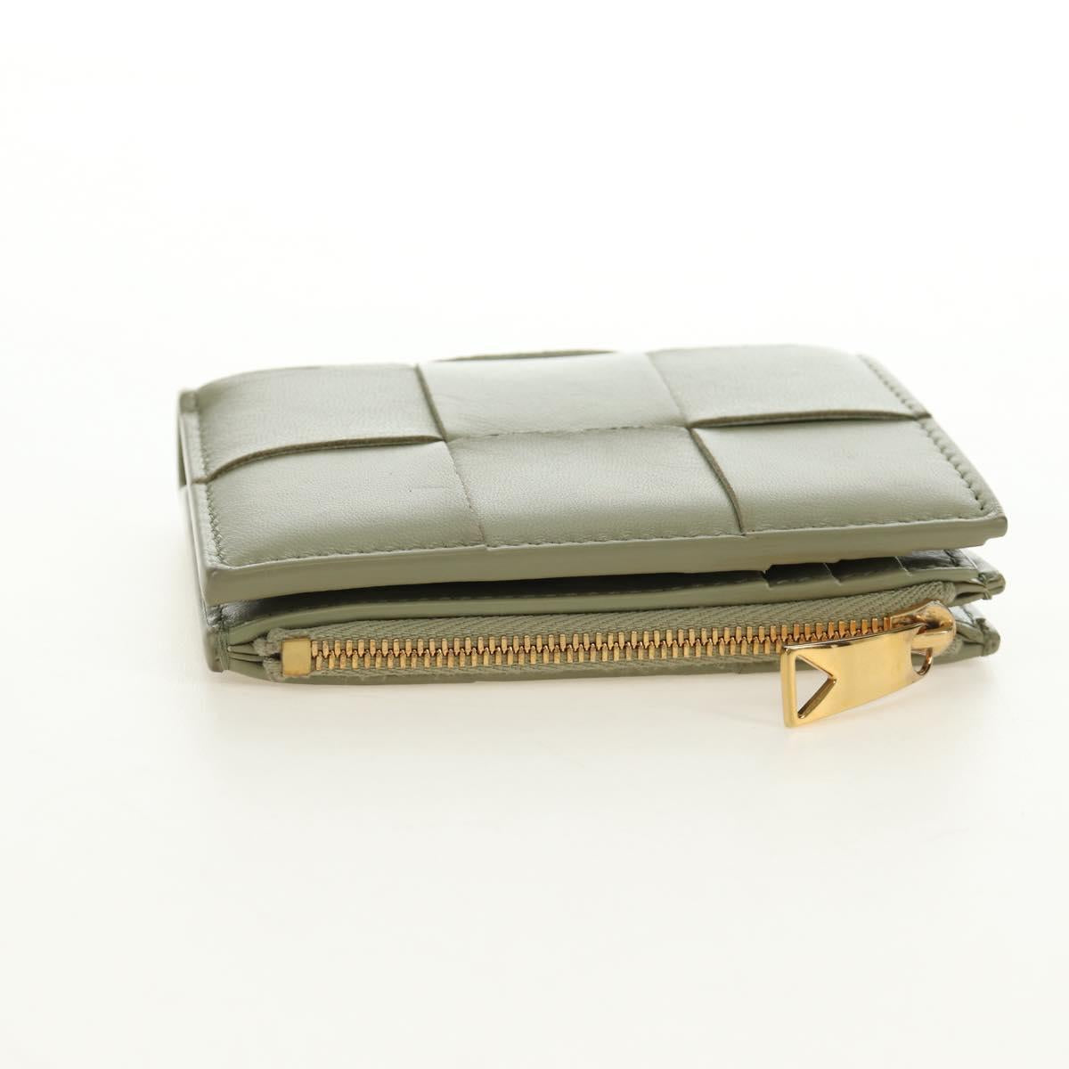 BOTTEGA VENETA MAXI INTRECCIATO Wallet Leather Beige Gold Auth 188290M