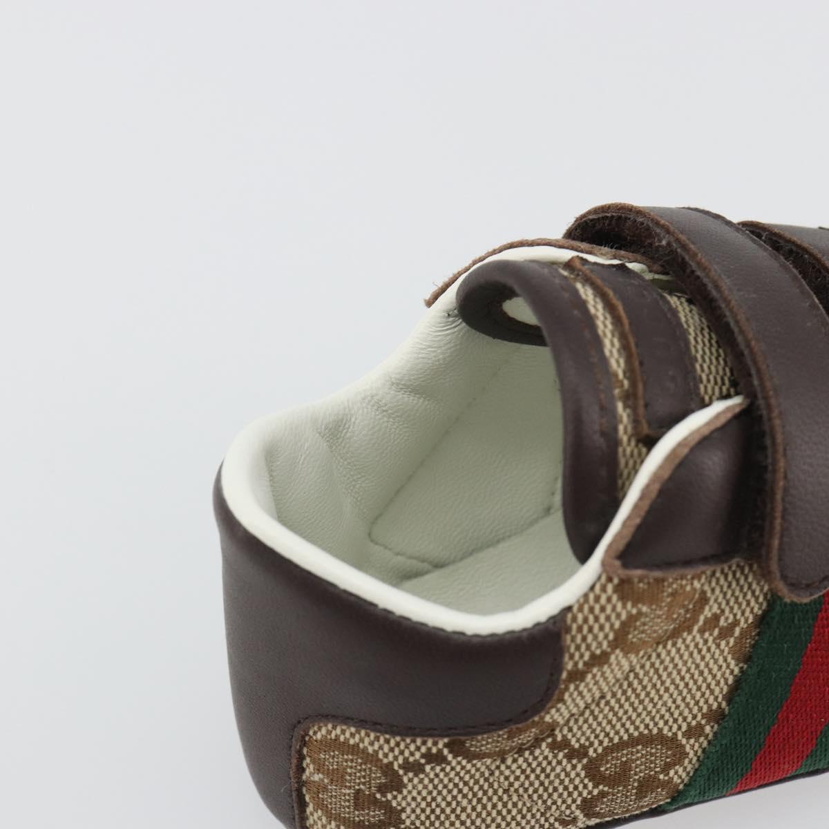 GUCCI GG Canvas Sherry Line Baby Shoes Beige Auth 188291A