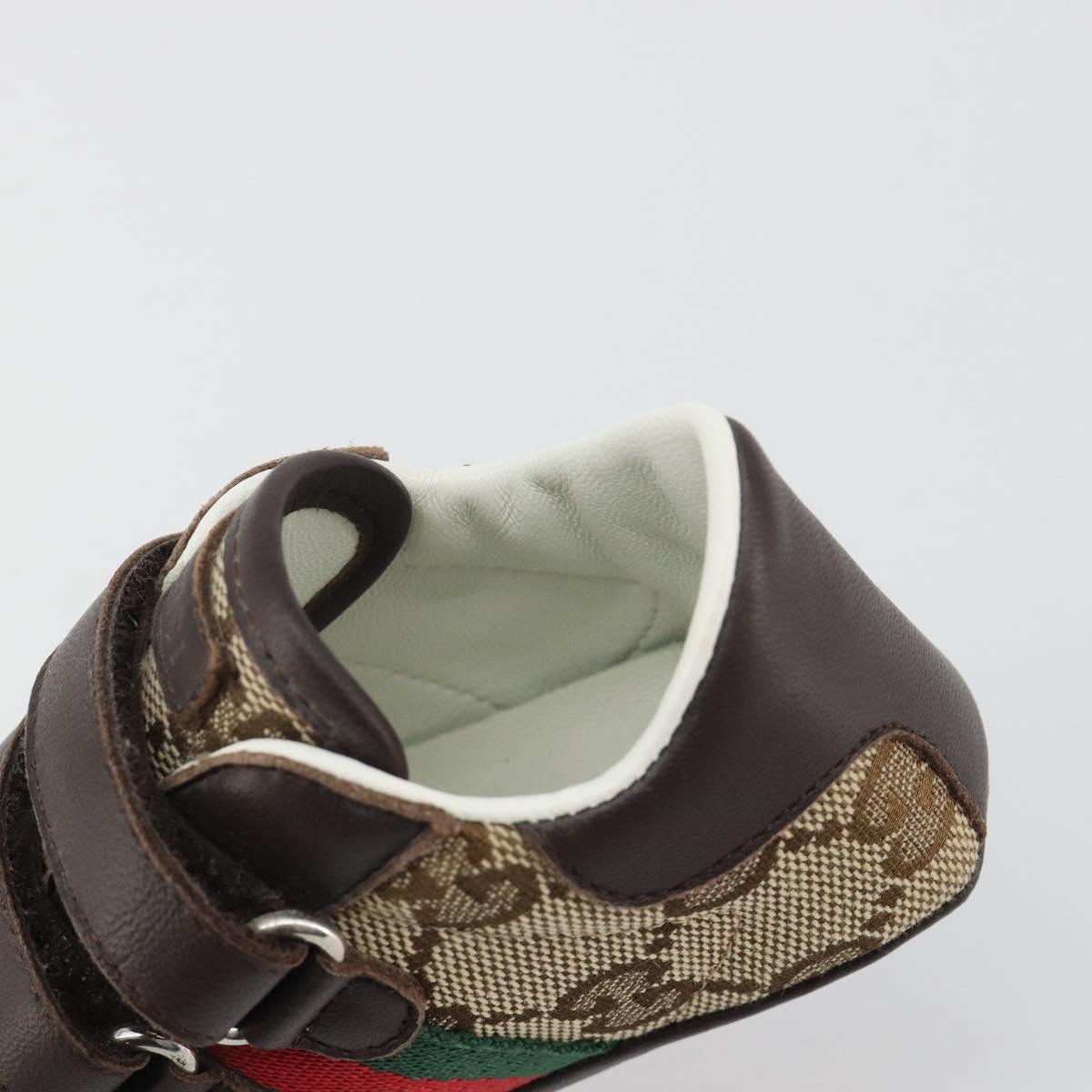 GUCCI GG Canvas Sherry Line Baby Shoes Beige Auth 188291A