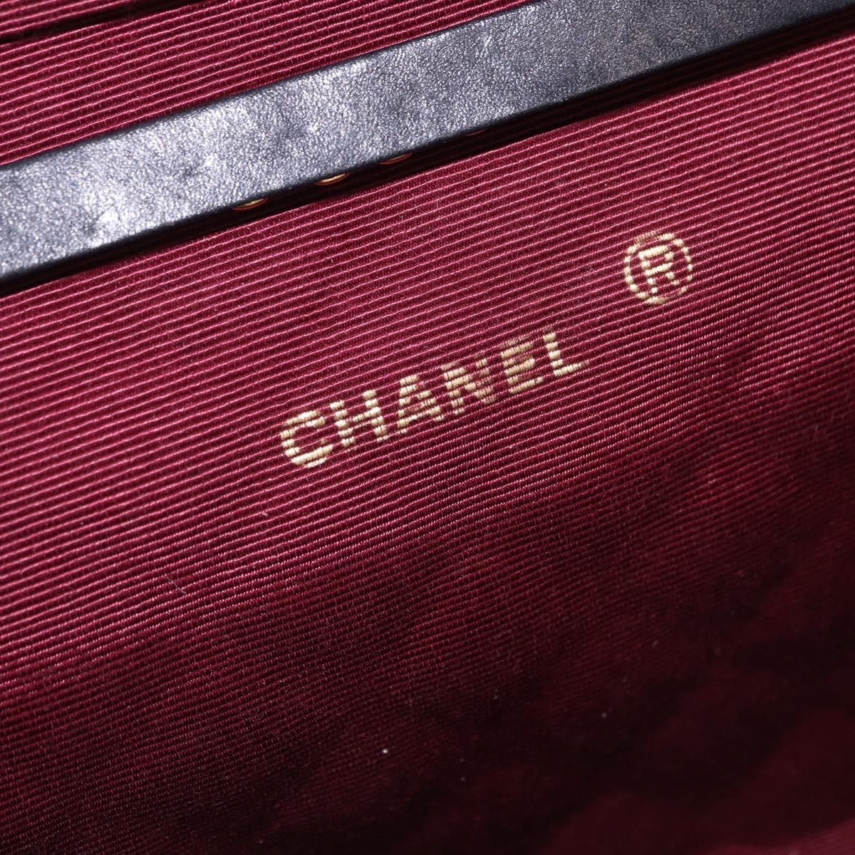 CHANEL Chain Matelasse Shoulder Bag Lamb Skin Black Gold CC Auth 188292SAV