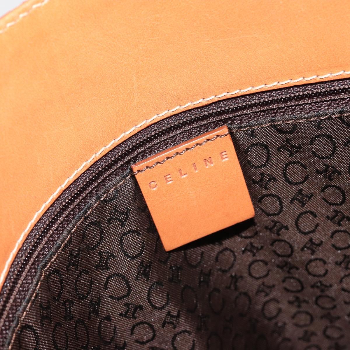 CELINE Macadam Canvas Tote Bag PVC Leather Brown Gold Auth 188302A