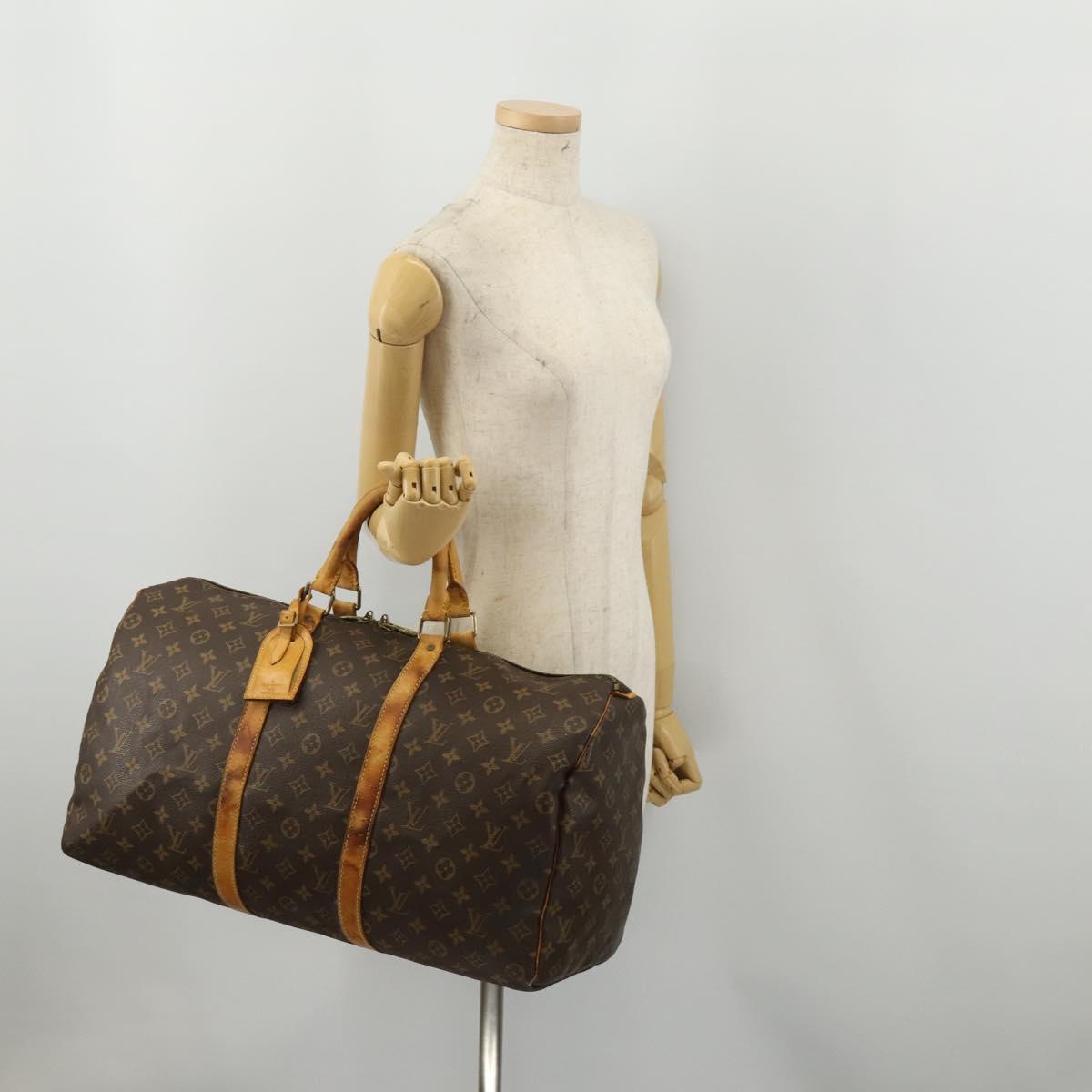 LOUIS VUITTON Monogram Keepall 50 Boston Bag M41426 LV Auth 188304