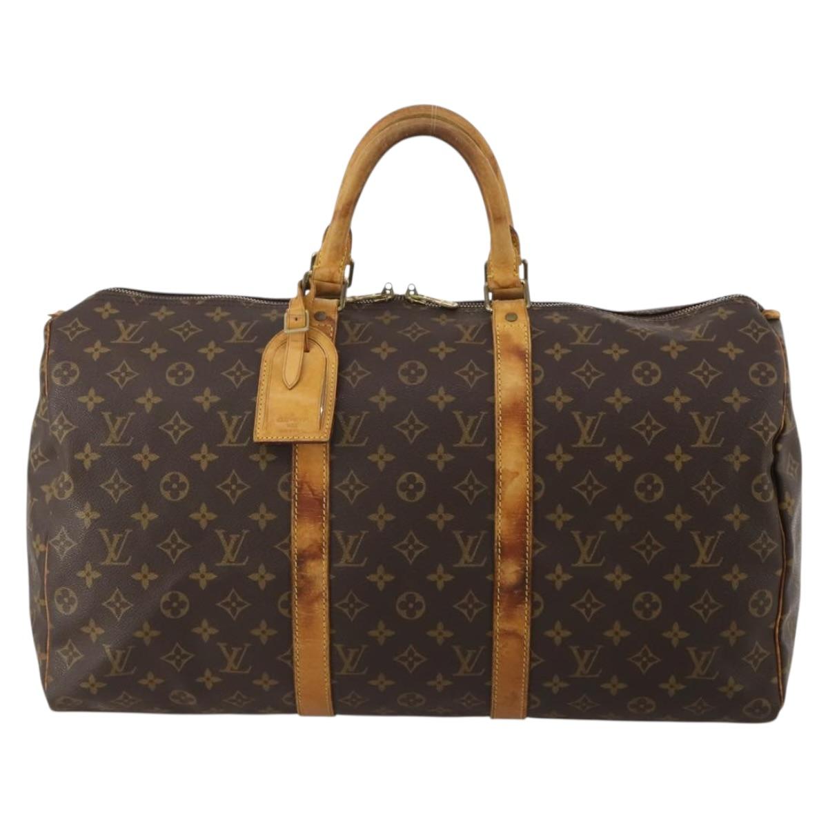 LOUIS VUITTON Monogram Keepall 50 Boston Bag M41426 LV Auth 188304