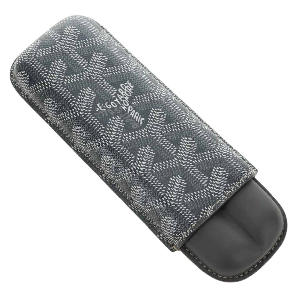 GOYARD Cigarette Case PVC Leather Gray Auth 188319M