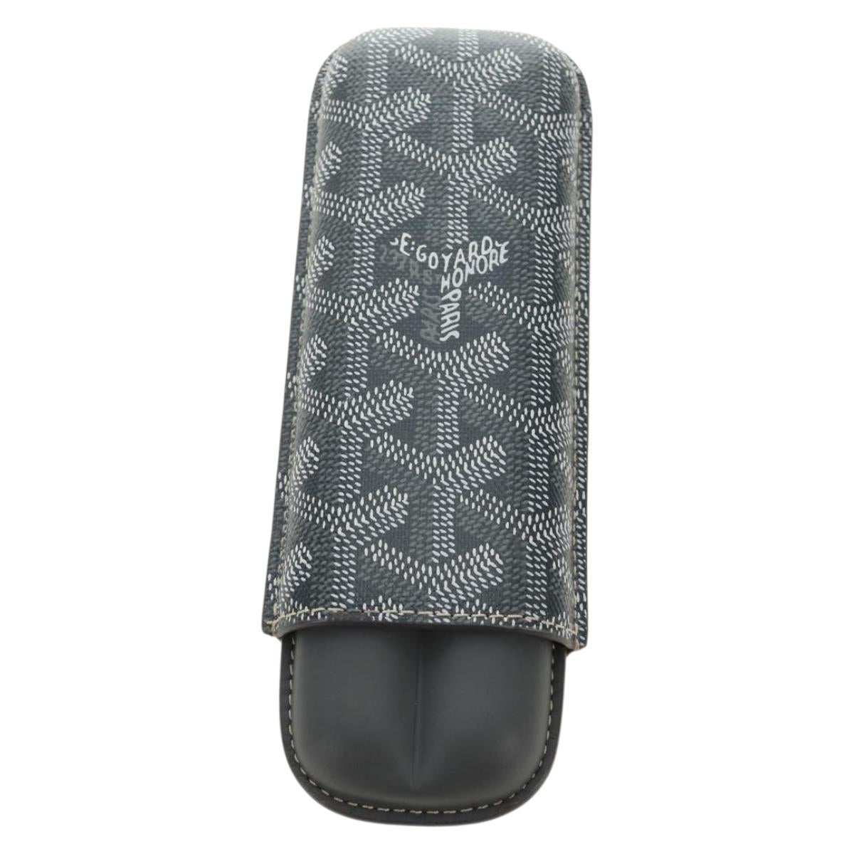 GOYARD Cigarette Case PVC Leather Gray Auth 188319M