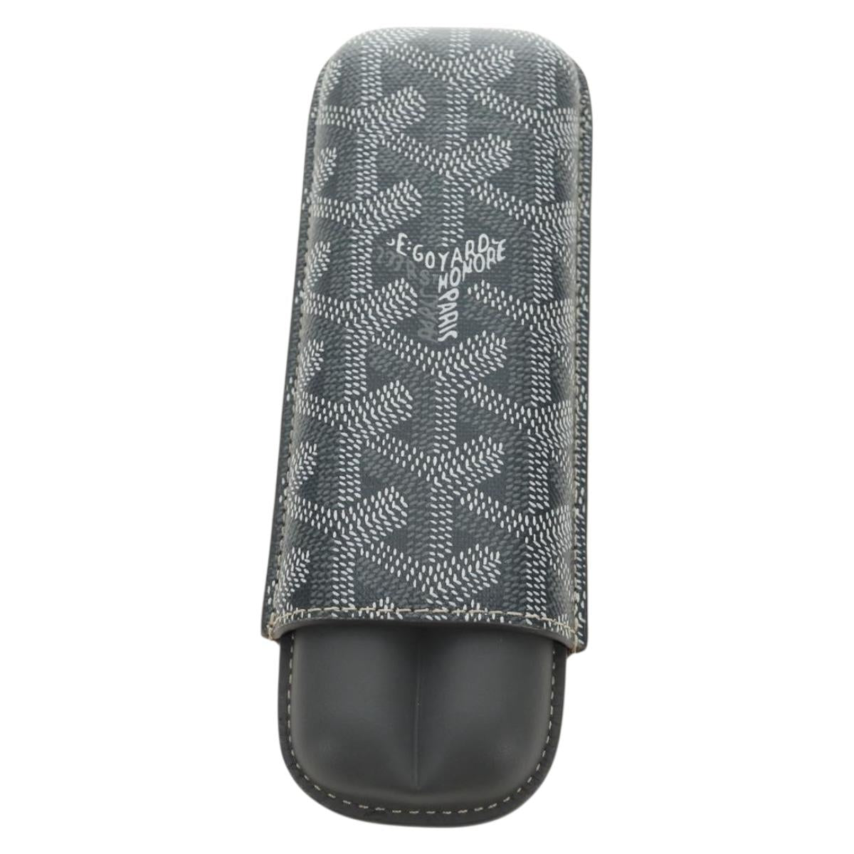 GOYARD Cigarette Case PVC Leather Gray Auth 188319M