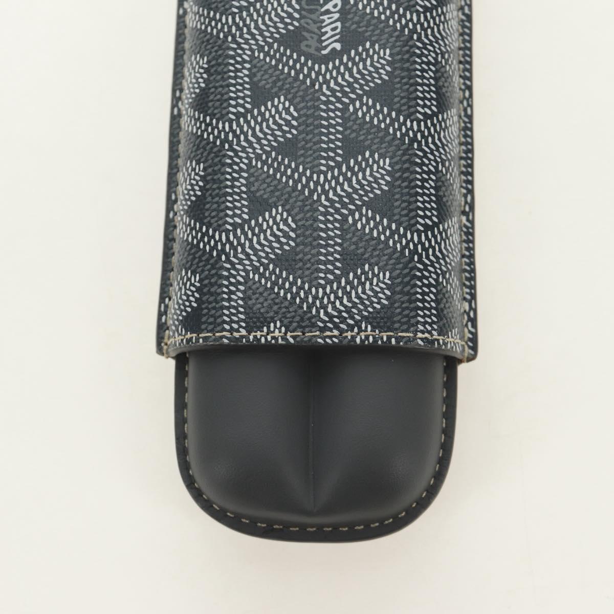 GOYARD Cigarette Case PVC Leather Gray Auth 188319M