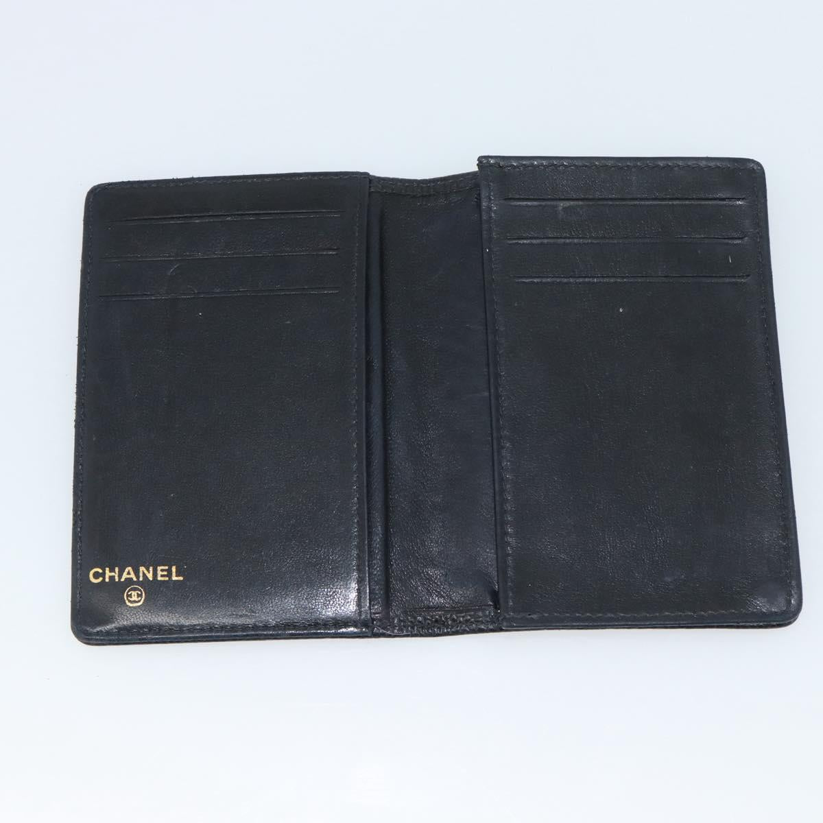 CHANEL Card Case Caviar Skin Black CC Auth 188321M