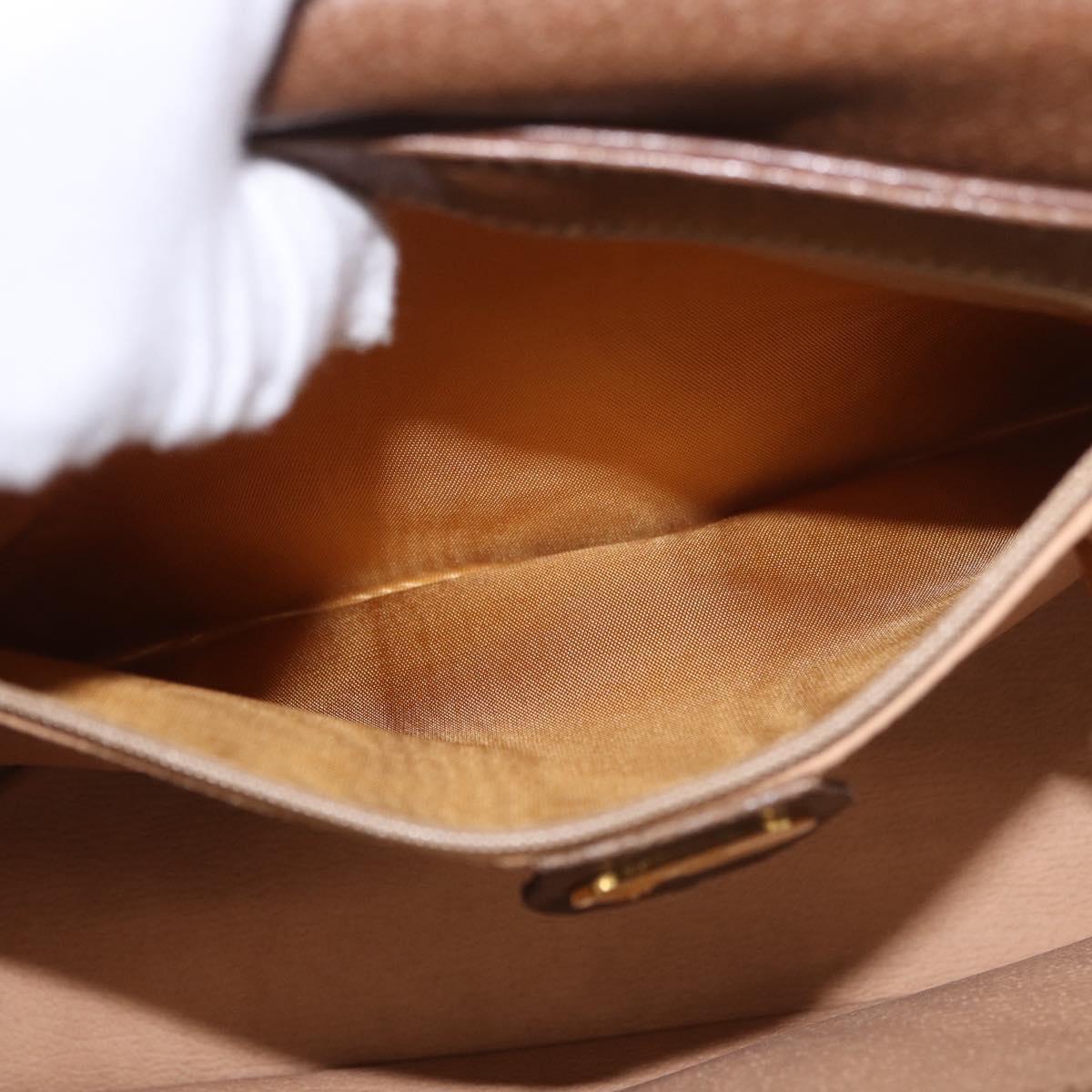 GUCCI GG Supreme Shoulder Bag PVC Beige Gold Auth 188325