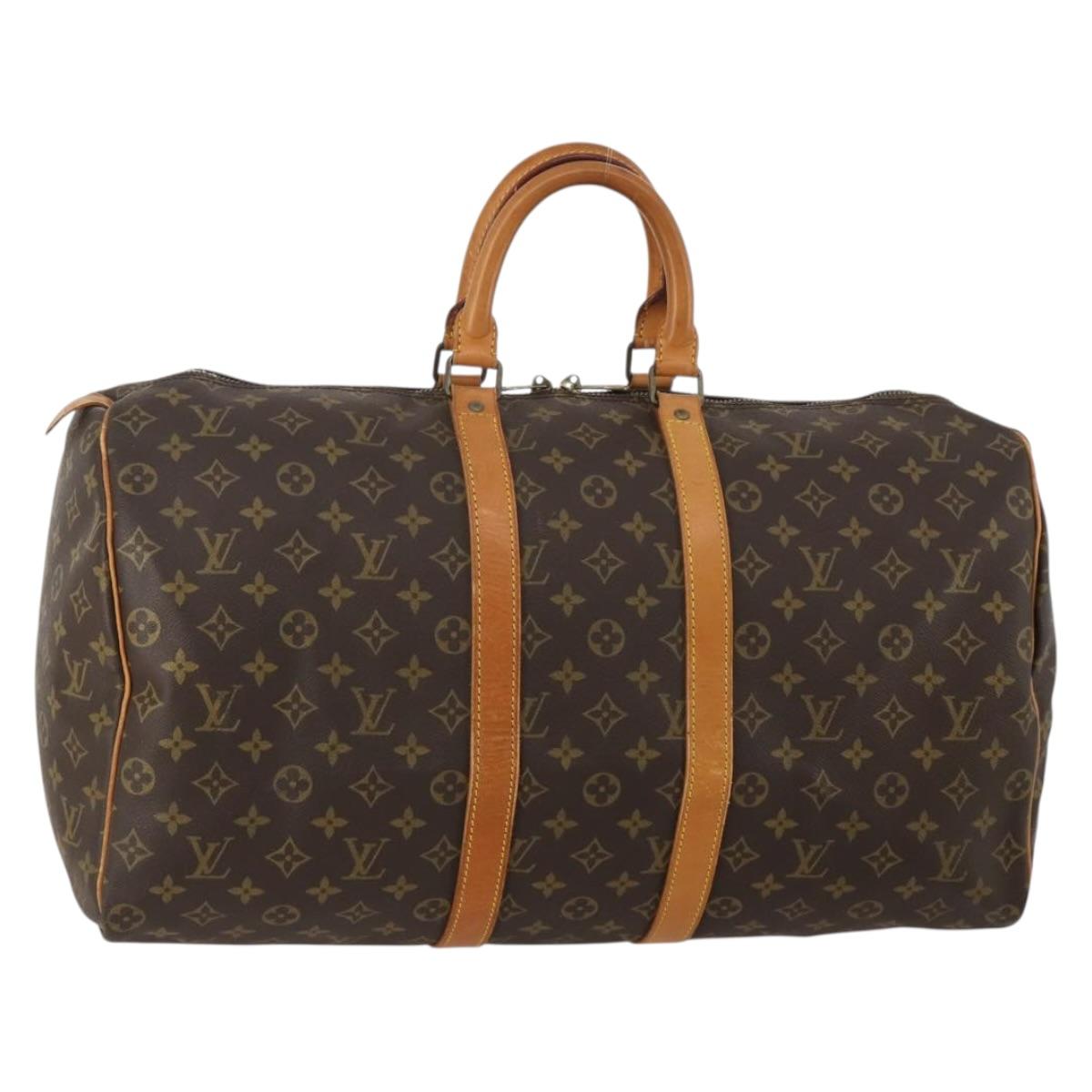 LOUIS VUITTON Monogram Keepall 50 Boston Bag M41426 LV Auth 188334