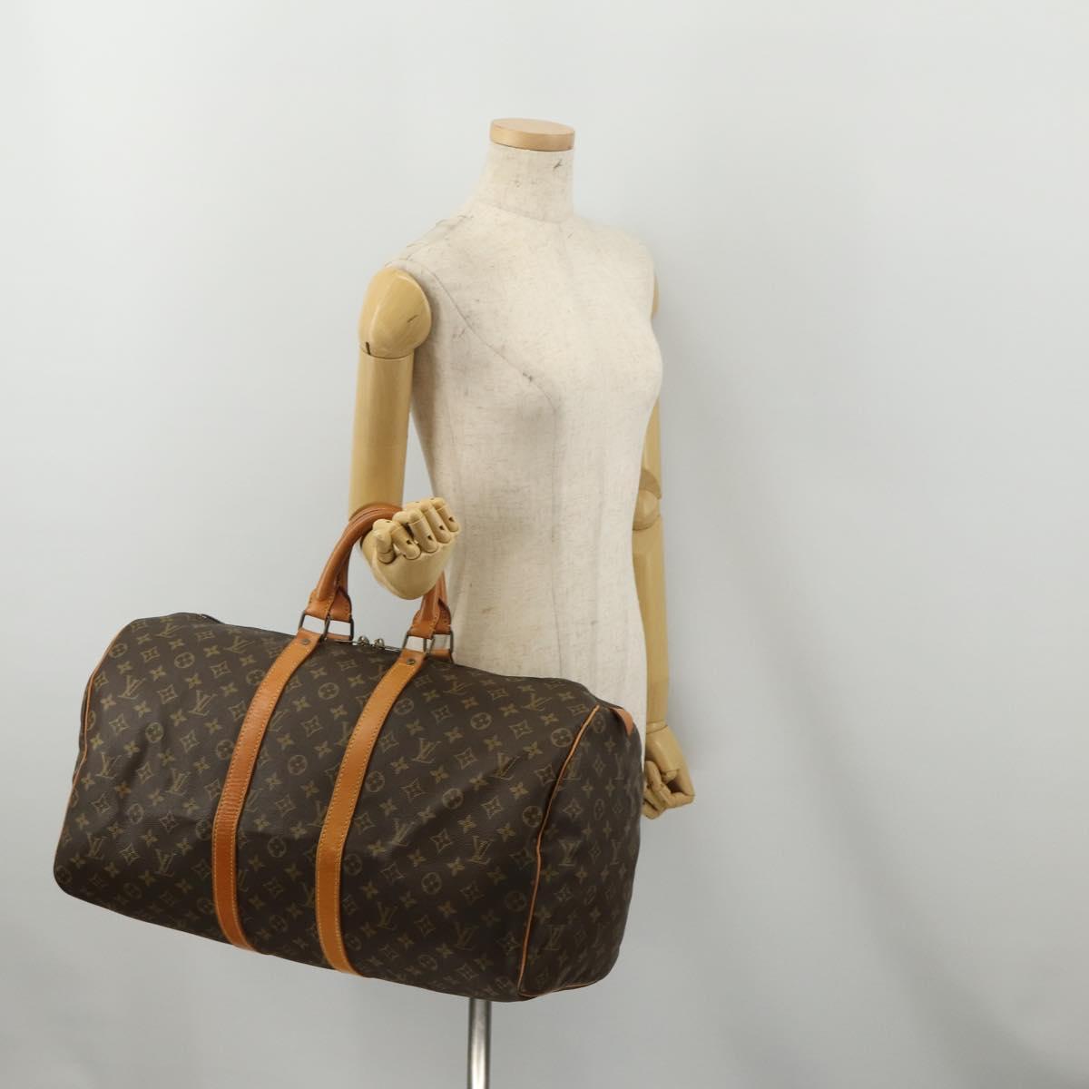 LOUIS VUITTON Monogram Keepall 50 Boston Bag M41426 LV Auth 188334