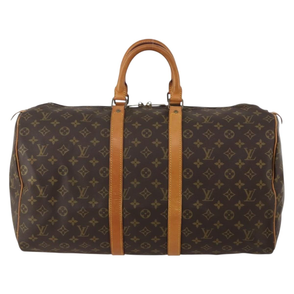 LOUIS VUITTON Monogram Keepall 50 Boston Bag M41426 LV Auth 188334