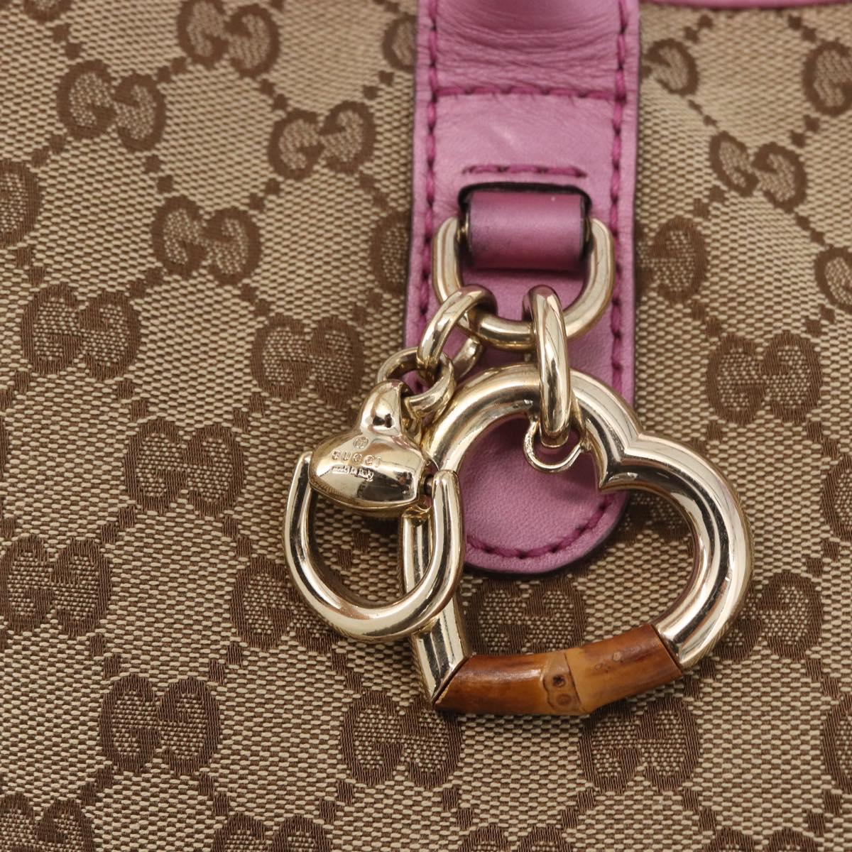 GUCCI GG Canvas Hand Bag Beige Gold 269956 Auth 188335