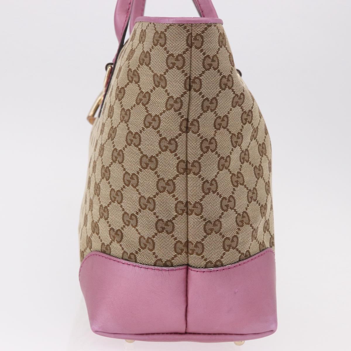 GUCCI GG Canvas Hand Bag Beige Gold 269956 Auth 188335
