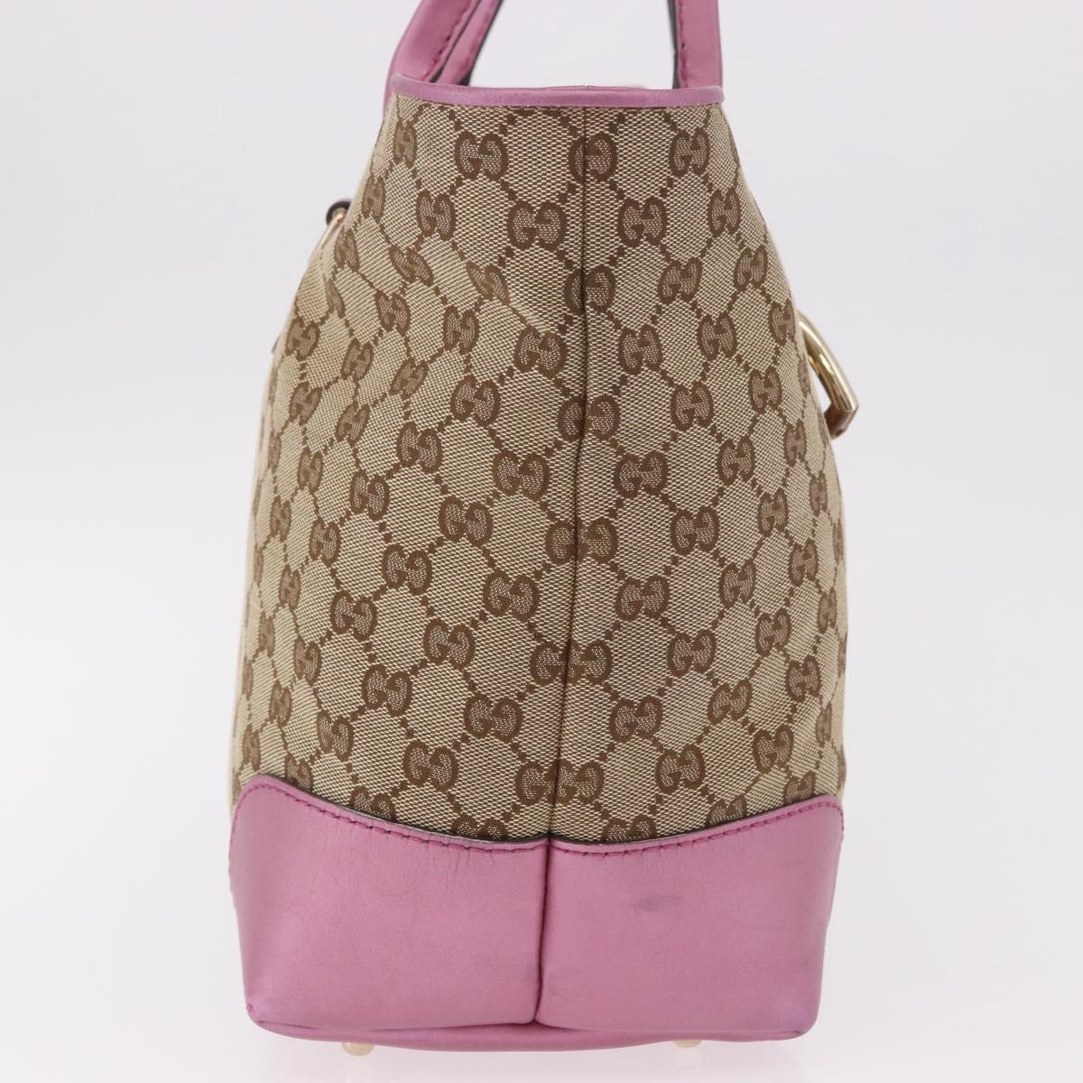 GUCCI GG Canvas Hand Bag Beige Gold 269956 Auth 188335