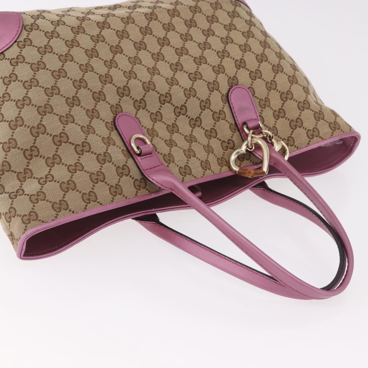 GUCCI GG Canvas Hand Bag Beige Gold 269956 Auth 188335