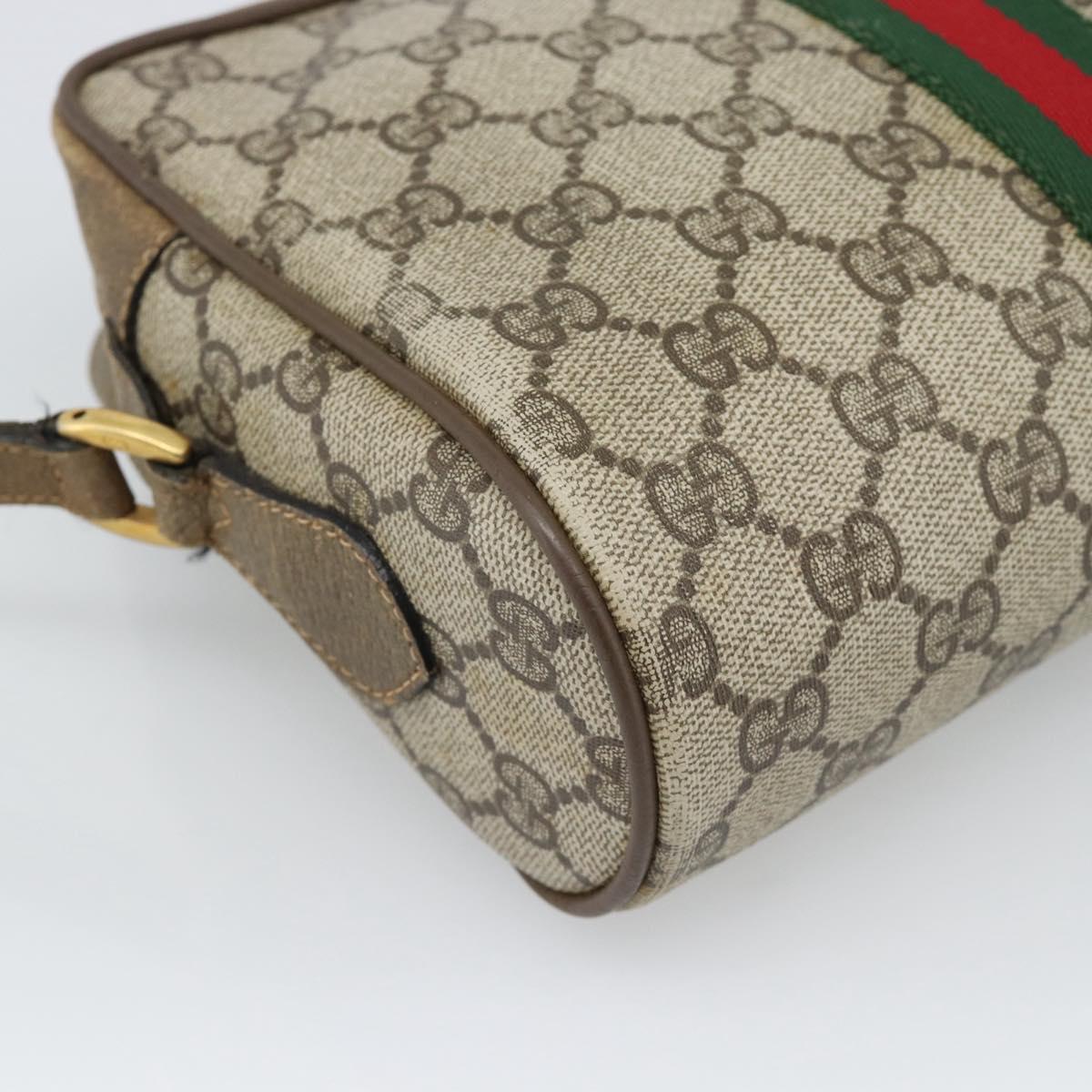 GUCCI GG Supreme Shoulder Bag PVC Beige Auth 188336