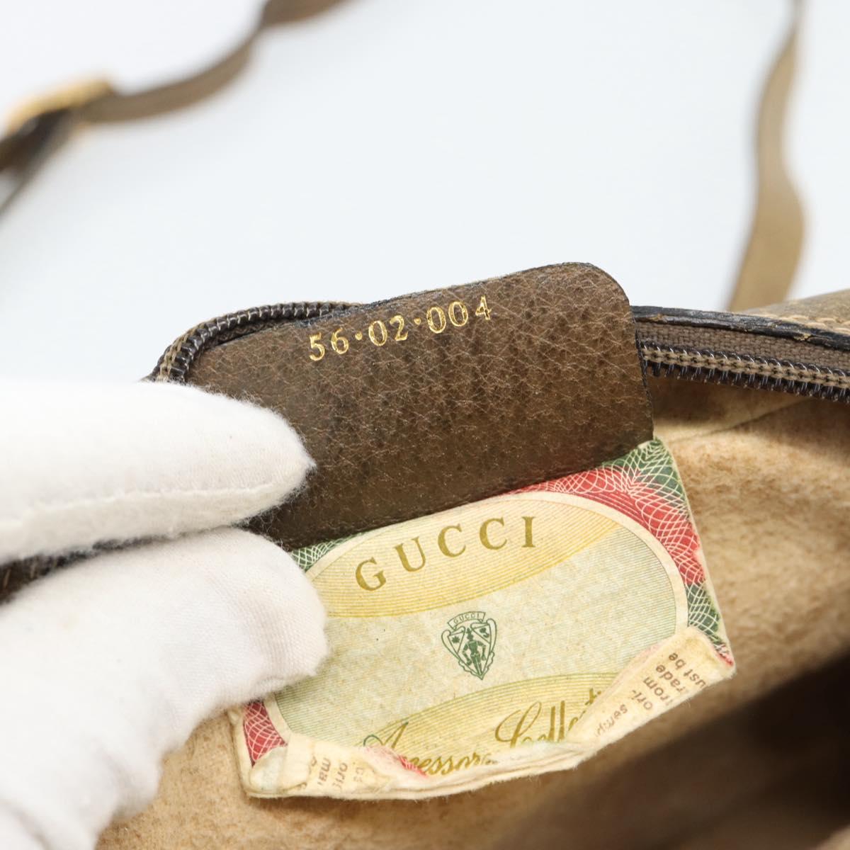 GUCCI GG Supreme Shoulder Bag PVC Beige Auth 188336