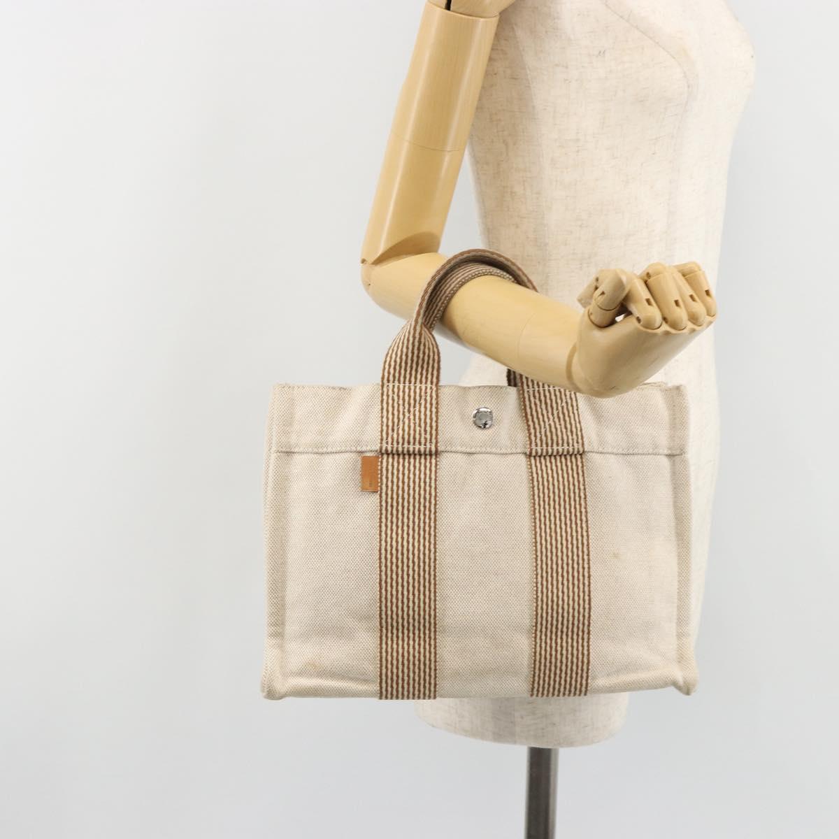HERMES New Fourre Tout PM Hand Bag Canvas Gray Auth 188338