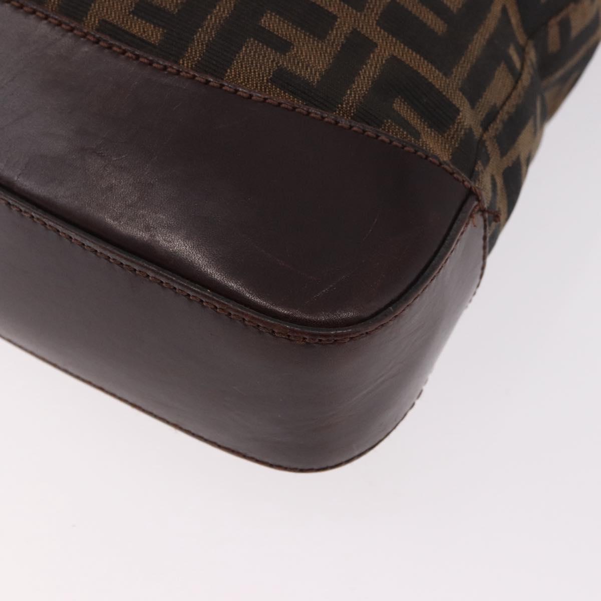 FENDI Zucca Canvas Tote Bag Black Brown Auth 188339A