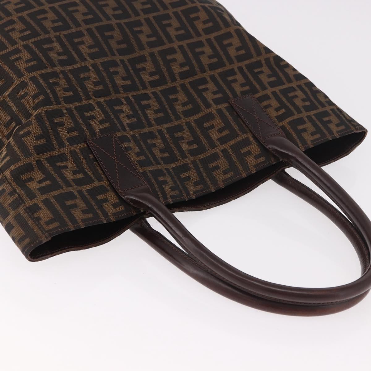 FENDI Zucca Canvas Tote Bag Black Brown Auth 188339A