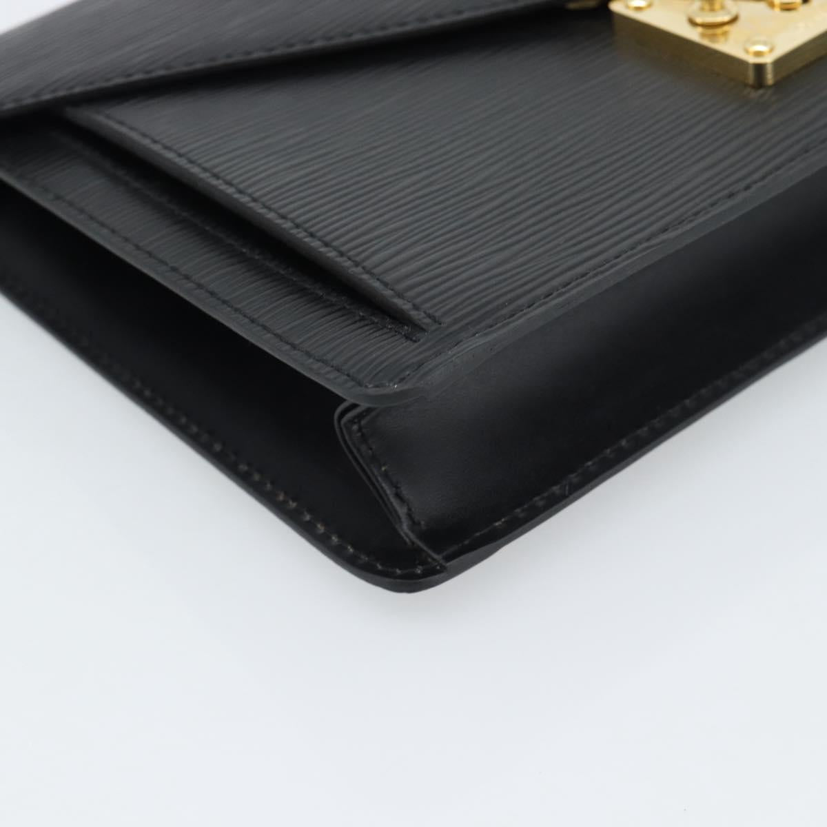 LOUIS VUITTON Epi Serie Dragonne Clutch Bag Black Noir M52612 LV Auth 188343A