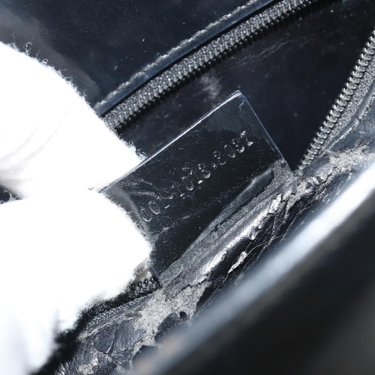 GUCCI Shoulder Bag Patent leather Black Silver 001 1013 3037 Auth 188345
