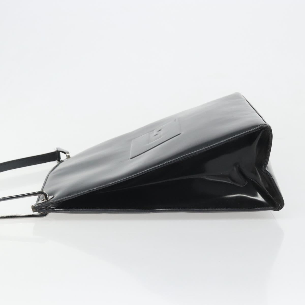 GUCCI Shoulder Bag Patent leather Black Silver 001 1013 3037 Auth 188345