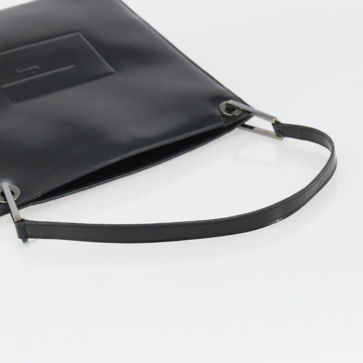 GUCCI Shoulder Bag Patent leather Black Silver 001 1013 3037 Auth 188345