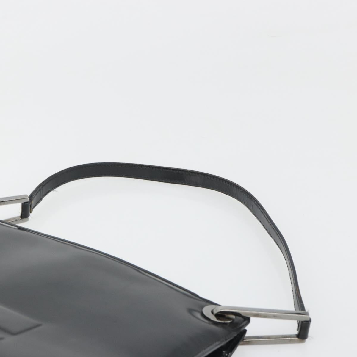 GUCCI Shoulder Bag Patent leather Black Silver 001 1013 3037 Auth 188345