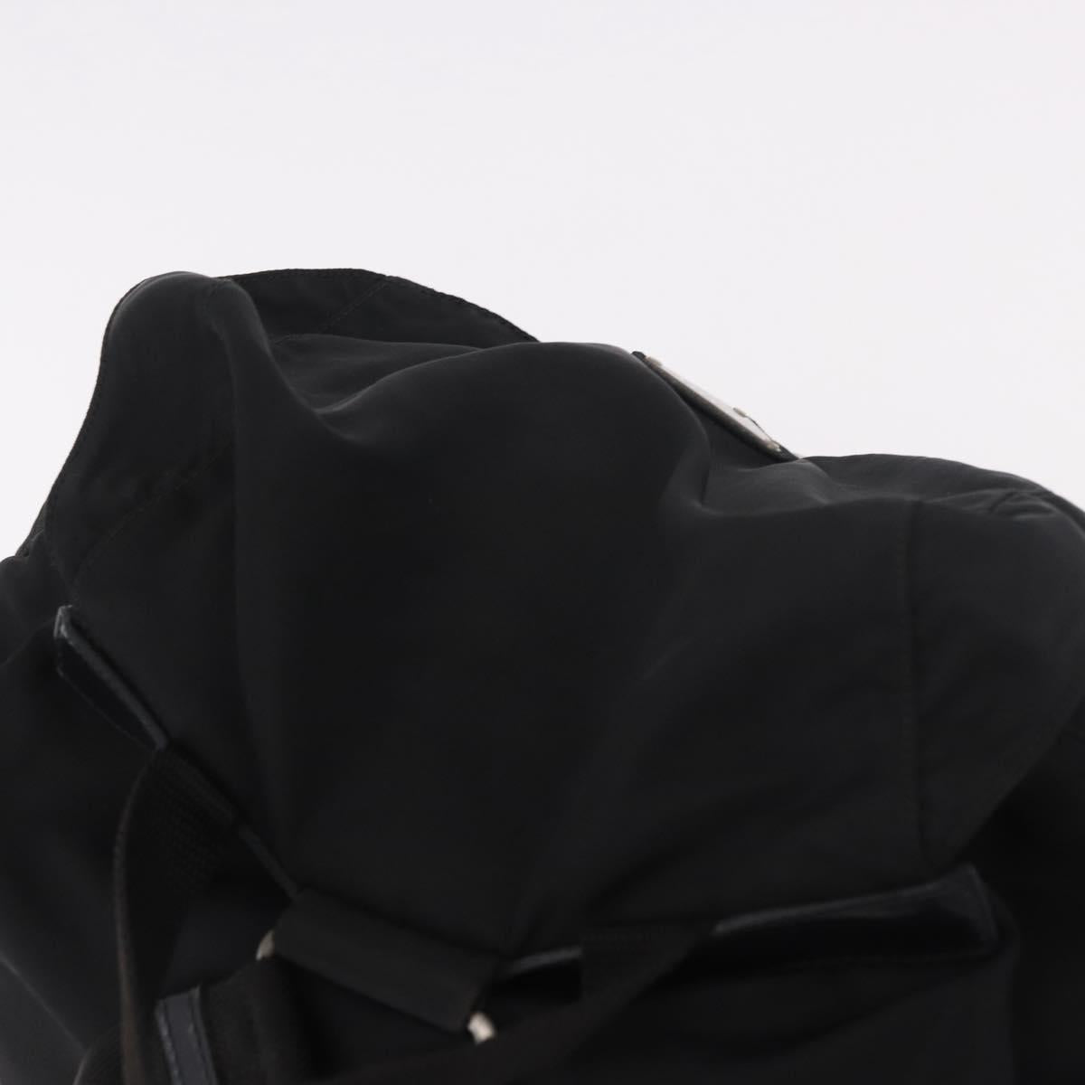 PRADA Backpack Nylon Black Silver Auth 188348
