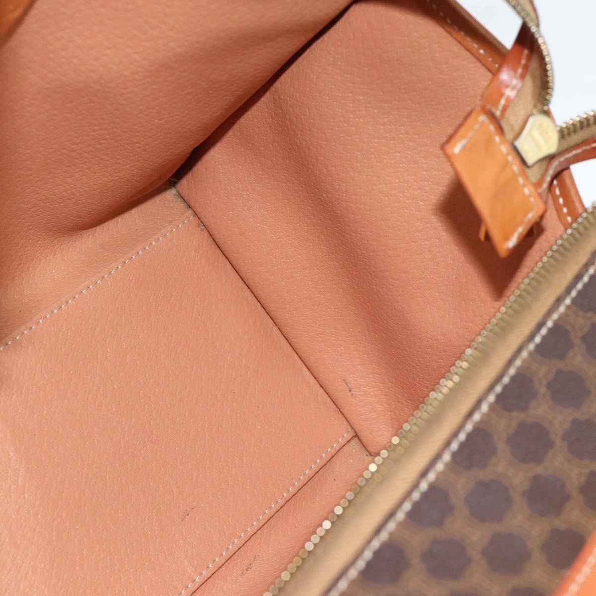CELINE Macadam Canvas Hand Bag PVC Leather Brown Gold Auth 188353A