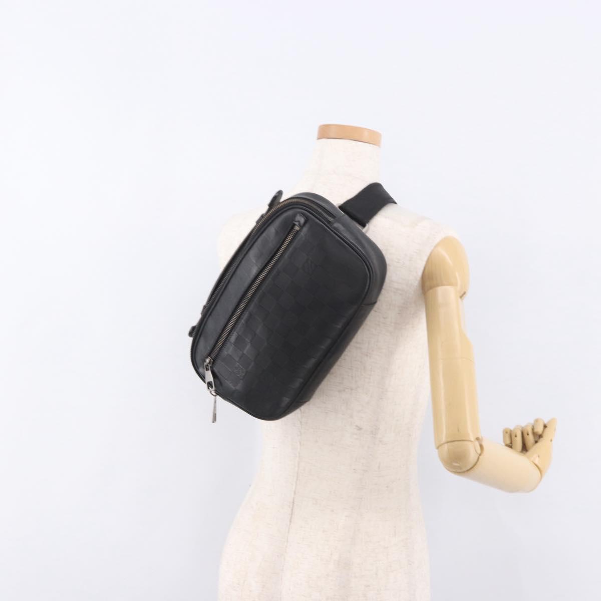 LOUIS VUITTON Damier Anfini Ambreil Shoulder Bag Black Onyx N41288 Auth 188359A