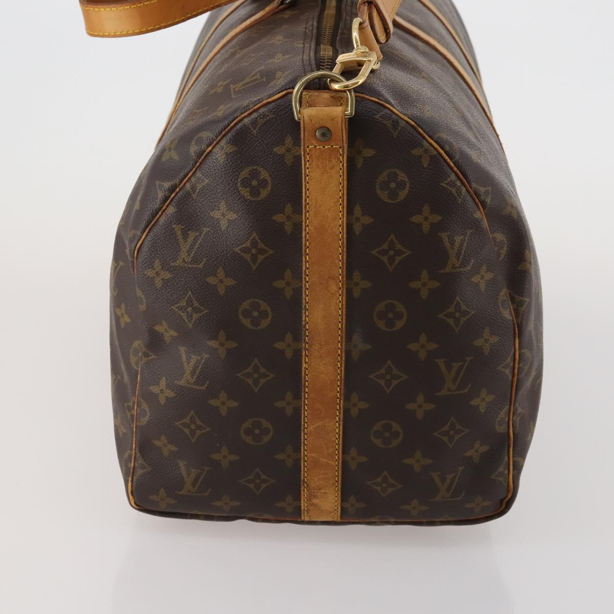 LOUIS VUITTON Monogram Keepall Bandouliere 55 Boston Bag M41414 LV Auth 188360