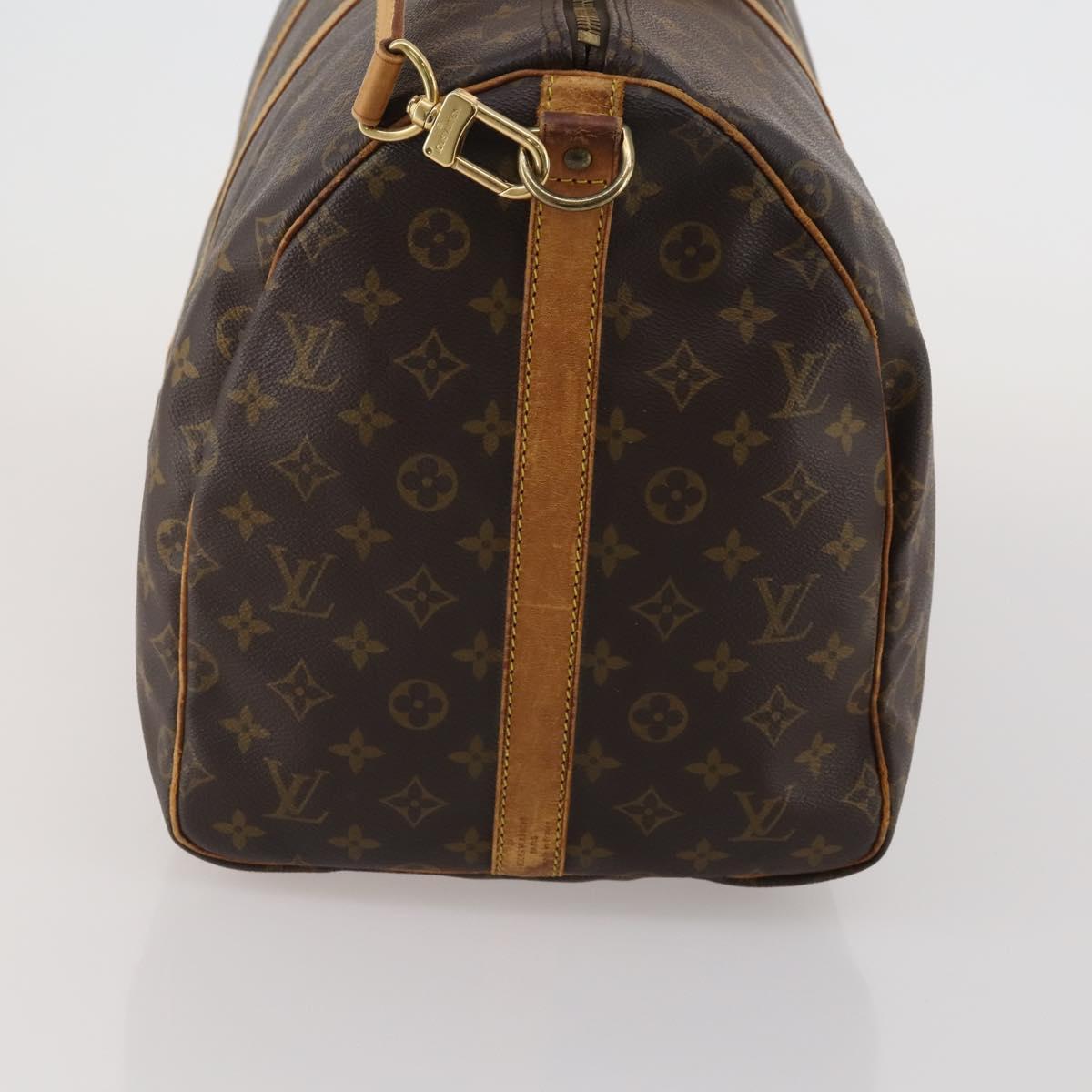 LOUIS VUITTON Monogram Keepall Bandouliere 55 Boston Bag M41414 LV Auth 188360
