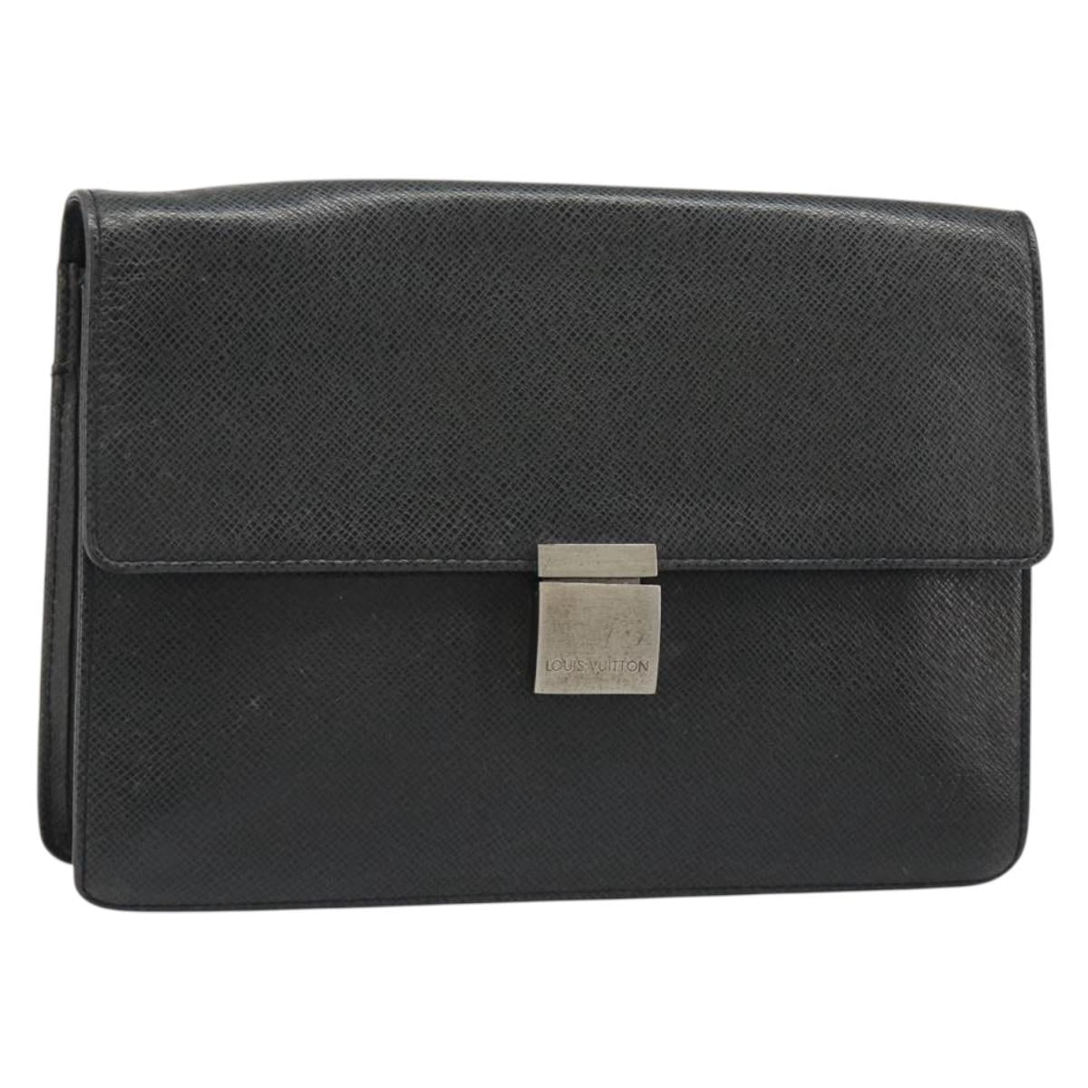 LOUIS VUITTON Taiga Selenga Clutch Bag Ardoise M30782 LV Auth 188362A