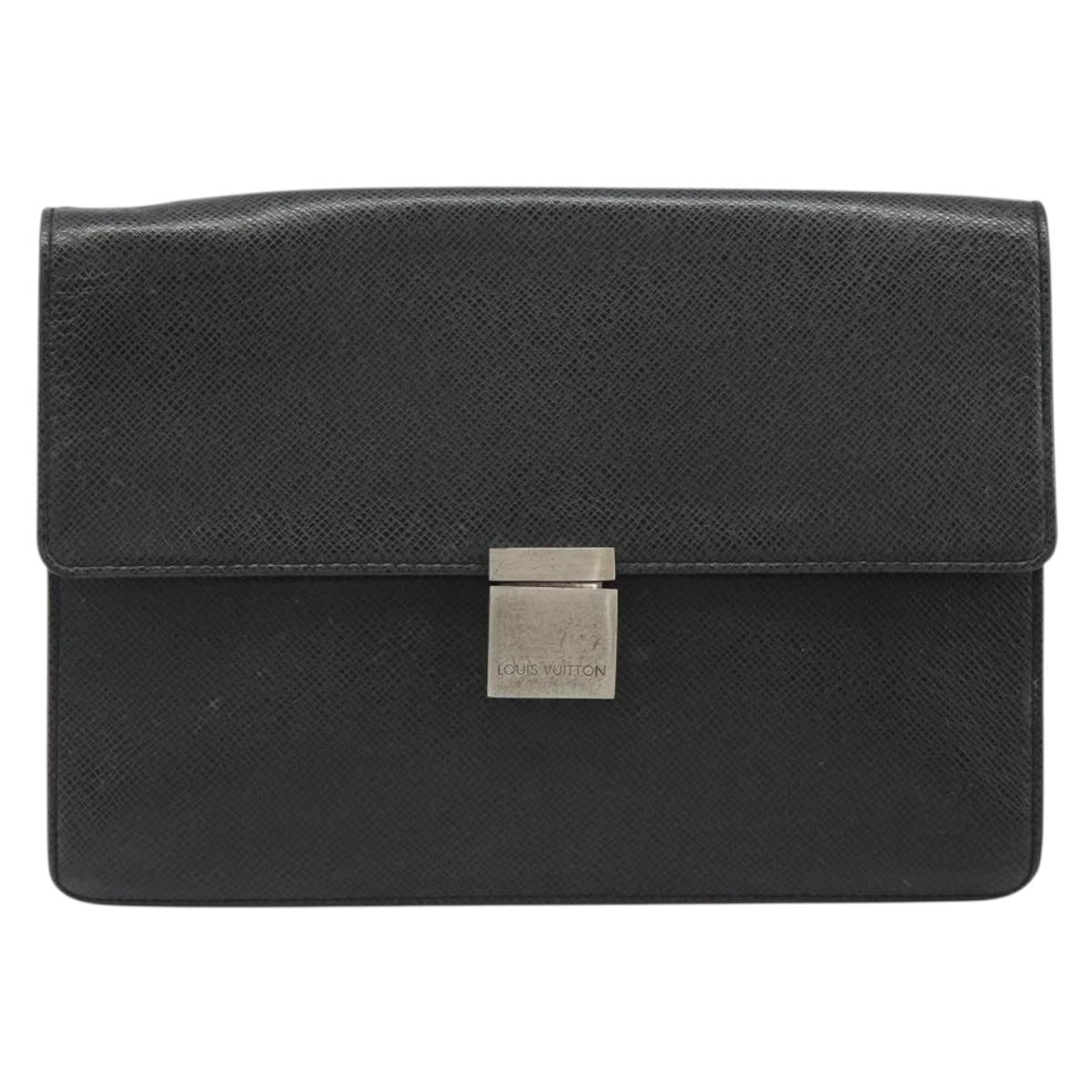LOUIS VUITTON Taiga Selenga Clutch Bag Ardoise M30782 LV Auth 188362A