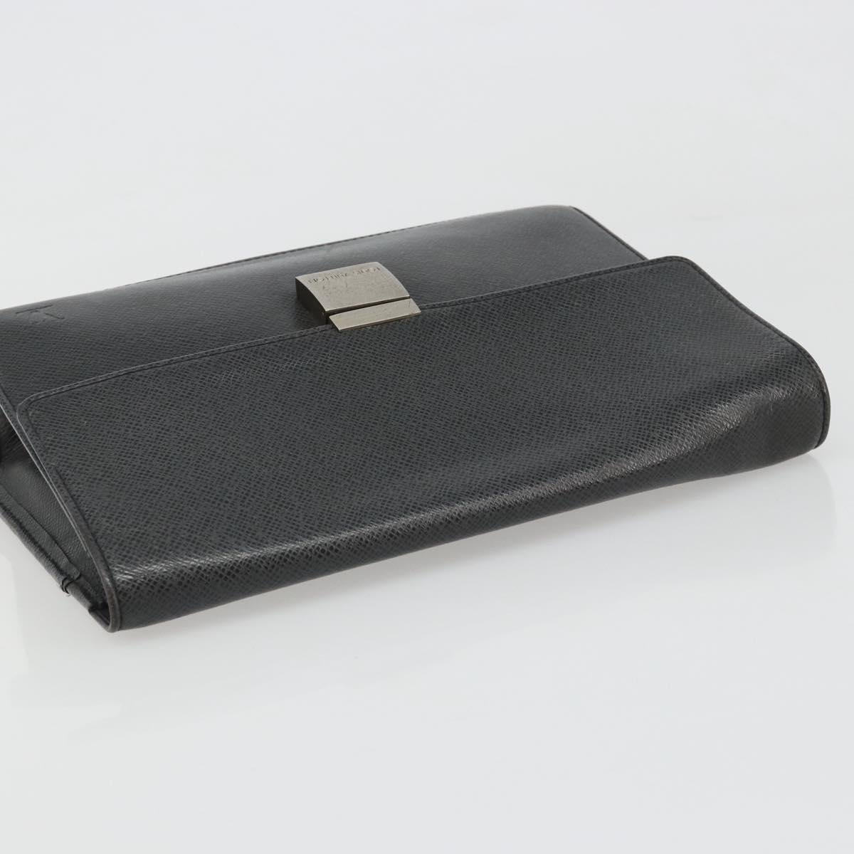 LOUIS VUITTON Taiga Selenga Clutch Bag Ardoise M30782 LV Auth 188362A