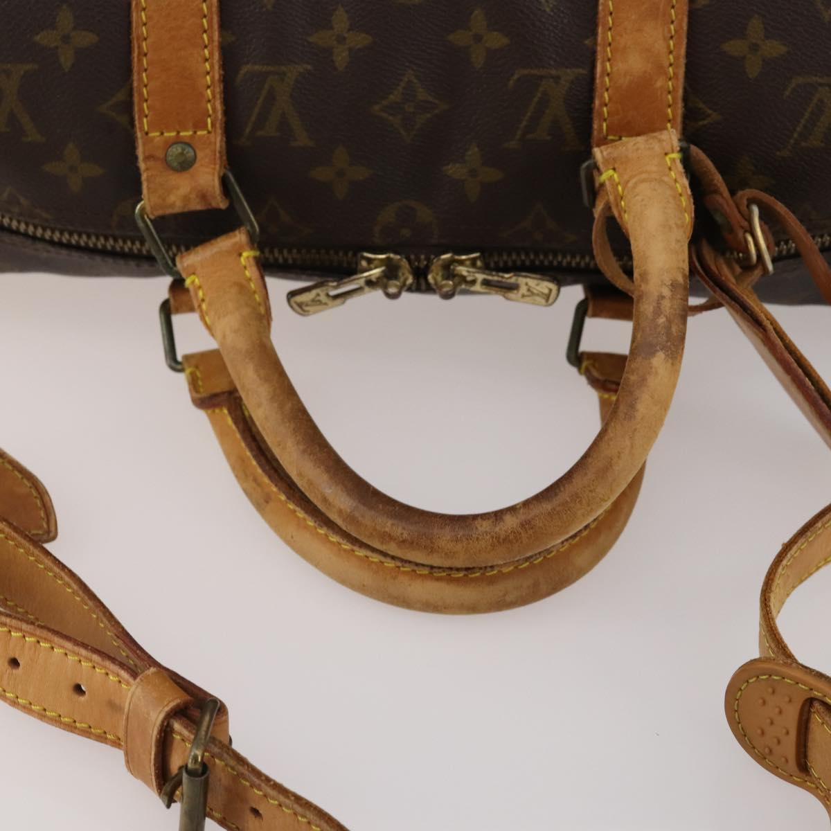 LOUIS VUITTON Monogram Keepall Bandouliere 50 Boston Bag M41416 LV Auth 188369
