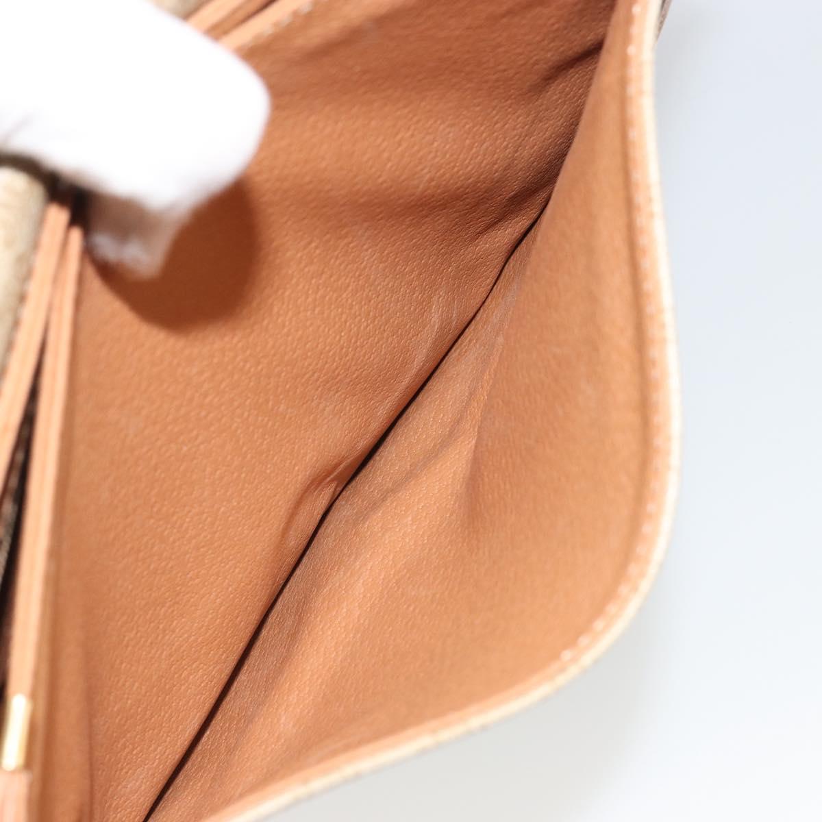 CELINE Macadam Canvas Shoulder Bag PVC Beige Gold Auth 188375A