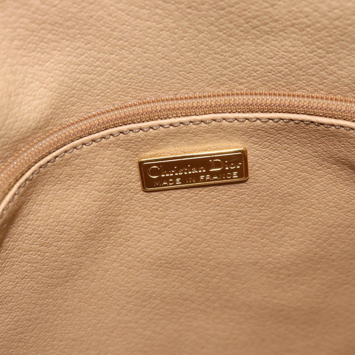 Christian Dior Trotter Canvas Hand Bag PVC Black Gold Auth 188382