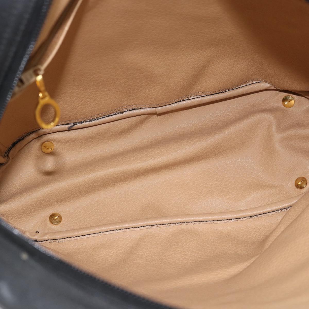 Christian Dior Trotter Canvas Hand Bag PVC Black Gold Auth 188382