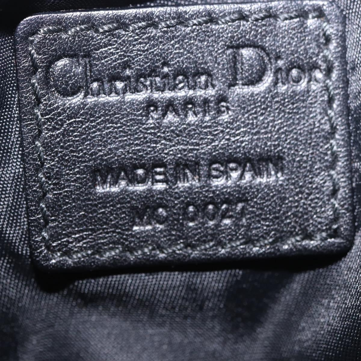 Christian Dior Trotter Canvas Waist Bag Black Silver Auth 188383V