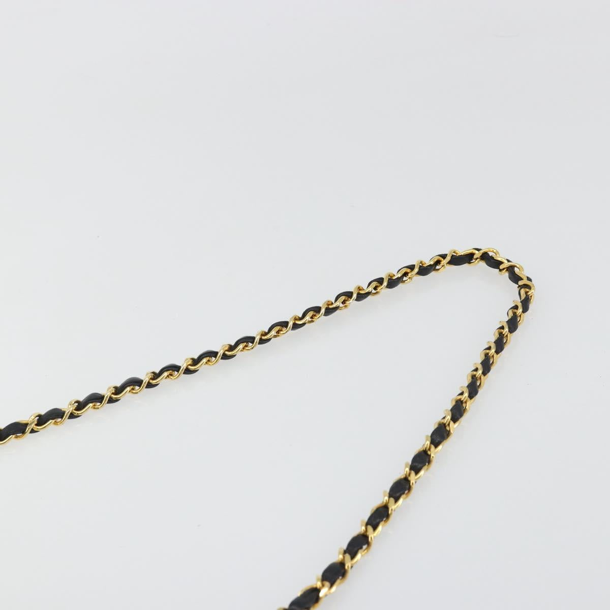CHANEL Matelasse Chain Shoulder Bag Lamb Skin Black Gold CC Auth 188386A