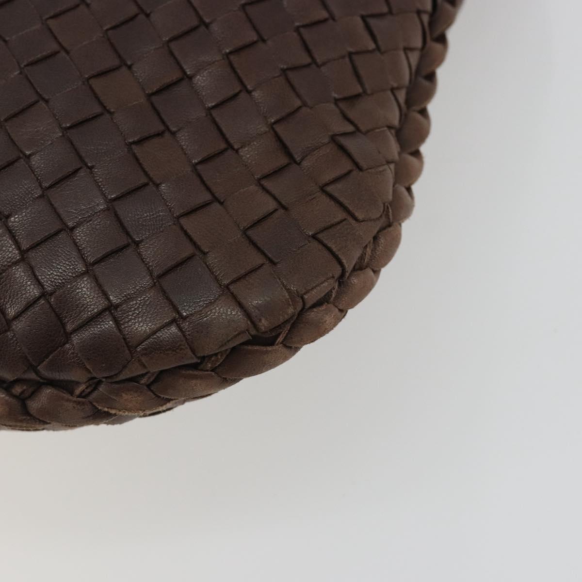 BOTTEGA VENETA INTRECCIATO Shoulder Bag Leather Brown Gold 115653 Auth 188387SAV