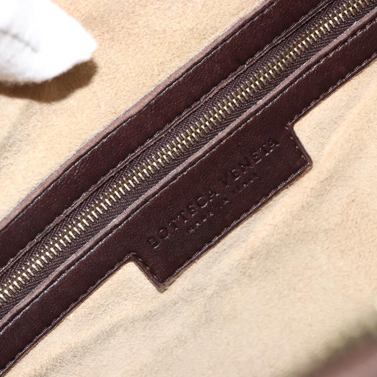 BOTTEGA VENETA INTRECCIATO Shoulder Bag Leather Brown Gold 115653 Auth 188387SAV